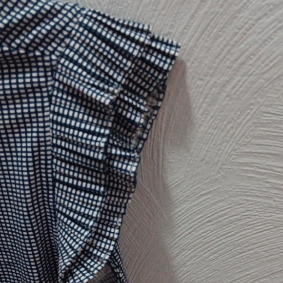 Adrianna Papell Blue Gingham Blouse - Picture 5 of 6